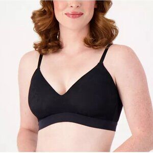 All Worthy Brushed Micro and Lace Bralette Black Small A511025